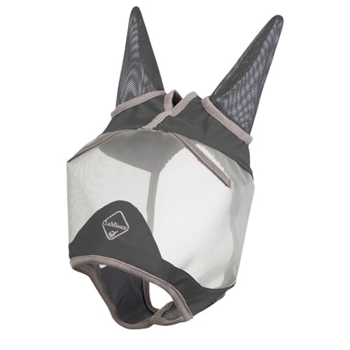 LeMieux Horse ArmourShield Pro Halbfliegenmaske mit weichem Bambusfutter, UV-schützendes und atmungsaktives Netzgewebe, Grau, Größe L LeMieux Horse ArmourShield Pro Halbfliegenmaske mit weichem Bambusfutter, UV-schützendes und atmungsaktives Netzgewebe, Grau, Größe L von LeMieux