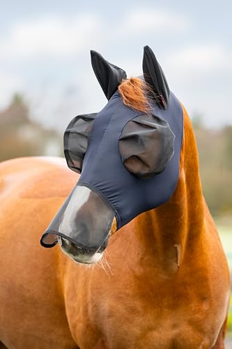 LeMieux Insektenschutz Vollmaske - Fliegenmaske - UV-Schutz - Pull On - Atmungsaktiv - Nasenabdeckung - Navy - Medium LeMieux Insektenschutz Vollmaske - Fliegenmaske - UV-Schutz - Pull On - Atmungsaktiv - Nasenabdeckung - Navy - Medium von LeMieux