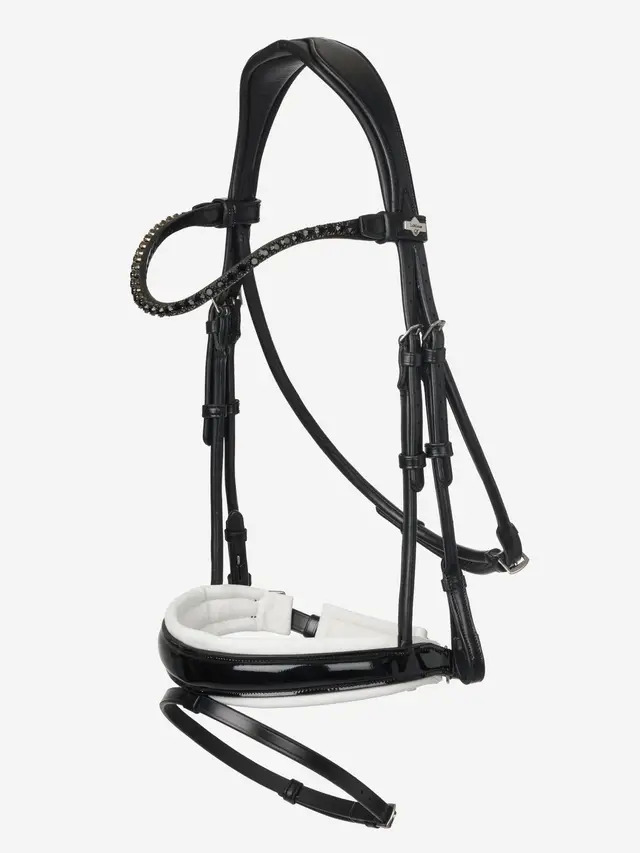 LeMieux Kudos Patent Rundgenähte Dressurtrense Black/White, Cob LeMieux Kudos Patent Rundgenähte Dressurtrense Black/White, Cob von LeMieux