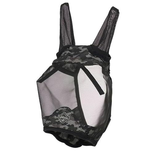 LeMieux Horse Visor-Tek Halbfliegenmaske mit weichem Bambusfutter, UV-Schutz und atmungsaktivem Netzgewebe, Camouflagebraun, Größe S von LeMieux