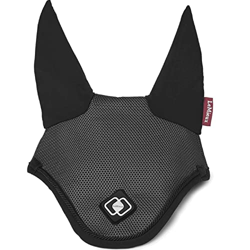 LeMieux Ultra Mesh Fliegenhaube in Schwarz mit weichen Lycra-Ohren - Bequeme Passform Reitmaske - Sport Pferdebekleidung - Medium von LeMieux