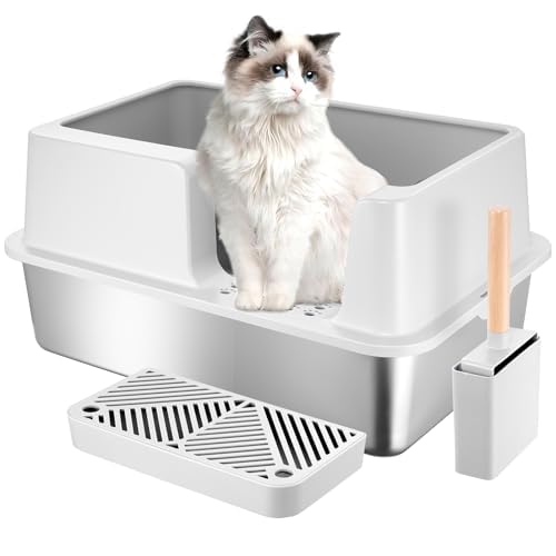 LeadGoods Große Edelstahl Katzenklo,XXL Offene Edelstahl Katzentoilette, 60*40*29CM, Katzenklo Groß, Geschlossenes Design mit hohen Wandkanten, Antihaftbeschichtet Auslaufsicher und leicht zu reinigen LeadGoods Große Edelstahl Katzenklo,XXL Offene Edelstahl Katzentoilette, 60*40*29CM, Katzenklo Groß, Geschlossenes Design mit hohen Wandkanten, Antihaftbeschichtet Auslaufsicher und leicht zu reinigen von LeadGoods