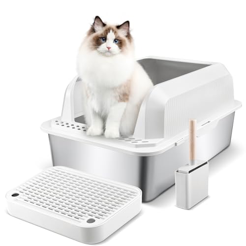 LeadGoods Große Edelstahl Katzenklo,XXL Offene Edelstahl Katzentoilette,Katzenklo Groß,Geschlossenes Design mit hohen Wandkanten, antihaftbeschichtet, auslaufsicher und leicht zu reinigen.60*40*29CM LeadGoods Große Edelstahl Katzenklo,XXL Offene Edelstahl Katzentoilette,Katzenklo Groß,Geschlossenes Design mit hohen Wandkanten, antihaftbeschichtet, auslaufsicher und leicht zu reinigen.60*40*29CM von LeadGoods