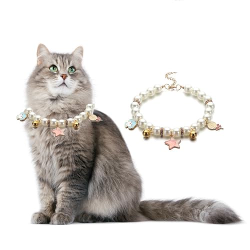 Leadigol Halskette für Hunde und Katzen, Perlen-Halsband, Stern-Anhänger, Katzen-Hochzeits-Halsband, Schmuck, Strass, Charm für Haustiere, Katzen, kleine Hunde, Mädchen, Chihuahua, Yorkie, Kleidung, Leadigol Halskette für Hunde und Katzen, Perlen-Halsband, Stern-Anhänger, Katzen-Hochzeits-Halsband, Schmuck, Strass, Charm für Haustiere, Katzen, kleine Hunde, Mädchen, Chihuahua, Yorkie, Kleidung, von Leadigol