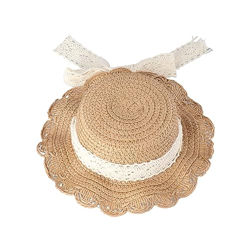 Leadigol Katze Hund Strohhut Haustier Strohhut mit Spitze Schleifen Garten Sonne Eimer Kappe Strandhut Schöne Verstellbare Breite Krempe für Fotografie Hund Kopfschmuck für Welpen Kleine Hunde Katzen Leadigol Katze Hund Strohhut Haustier Strohhut mit Spitze Schleifen Garten Sonne Eimer Kappe Strandhut Schöne Verstellbare Breite Krempe für Fotografie Hund Kopfschmuck für Welpen Kleine Hunde Katzen von Leadigol