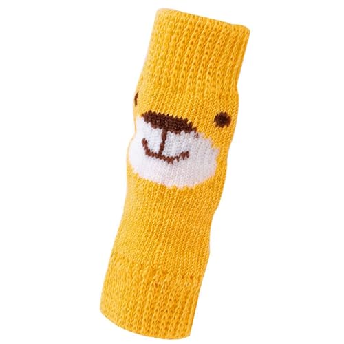 4Pcs Dog Socks Anti-Skid Bottom Good Elasticity Non-Slip Small Medium Dogs Warm Paw Socks Yellow L von Leadrop