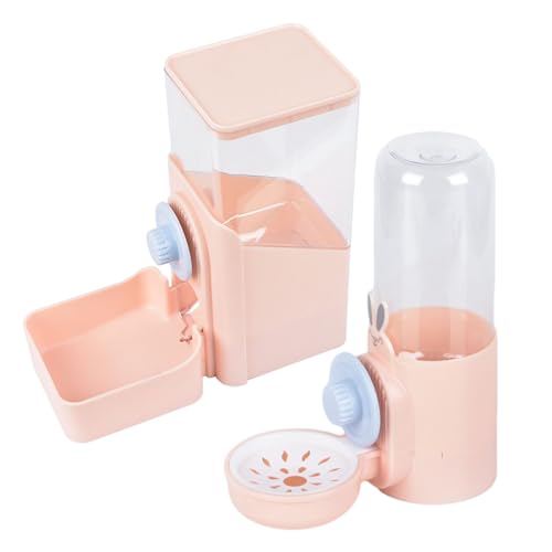 Durable Pet Feeder Pet Feeder für mehrere Tage 1 Set Pet Feeder Automatischer Hunde Wasserspender Große Kapazität Hängende Katzen Futter Feeder Pet Supplies Rosa von Leadrop