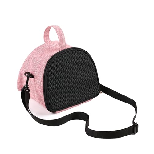 Hamstertasche mit Reißverschluss, tragbar, atmungsaktiv, mit weicher Textur, Netz-Design, verstellbare Tasche für kleine Haustiere, käfigfreier Transport, leicht, Rosa, Größe M von Leadrop