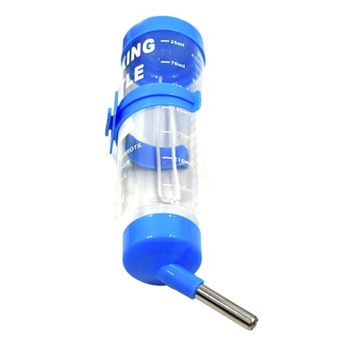 Haustier-Trinkflasche, 80 ml/125 ml, langlebig, staubabweisend, Hamster, zum Aufhängen, Blau, 125 ml von Leadrop