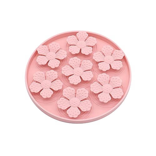 Hund Slow Feeder Matte Haustier Lecken mit Saugnäpfen Futternapf Silikon Pad für Geistige Stimulation Verdauungsstörungen Prävention Blütenblattform Verbesserte Rosa von Leadrop