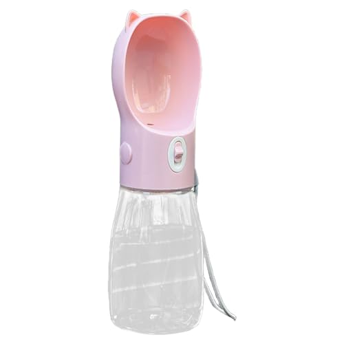 Hunde-Wasserflasche Sure Here's A Product Title for Listing 550ml Curved Mouth Portable Pet with Segmented Storage Leakproof Travel Pink L von Leadrop