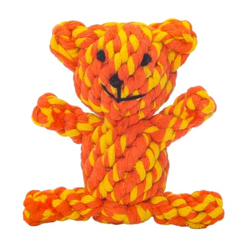 Leadrop Pet Toy for Destructive Chewing Sofa Protector Pets Dog Rope Adorable Woven Bear Design Safe Material Teeth Cleaning Protect Furniture Yellow von Leadrop