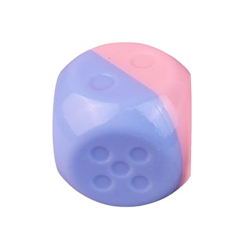 Pet Leaking Food Ball Slow Feeder Dog Toy Interactive Pet Toys Durable Dice-shaped Treat Dispenser Tooth Cleaning Ball for Dogs Blue Pink von Leadrop