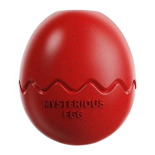 Pet Leaking Toy Dog Food Dispenser Engage Dog's Dental Health with Interactive Dinosaur Eggs Slow Feeding Treat Puzzle Game Chew for Small to Large Red von Leadrop