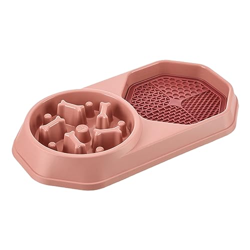 Slow Feed Pet Bowl Non-Slip Pet Bowl Choke-proof Slow Feeder Bowl for Dogs Cats Non-Slip Design with Fun Lecken Plate Large Size Pet Supply Pink von Leadrop