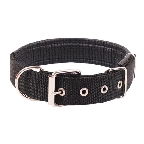 Stabiles Hundezubehör, verstellbares Haustierhalsband, Haustierhalsband, verstellbar, Nylon, Hundehalskreis mit Traktionsring, langlebiges Haustierhalsband, Haustierbedarf, Schwarz, L von Leadrop