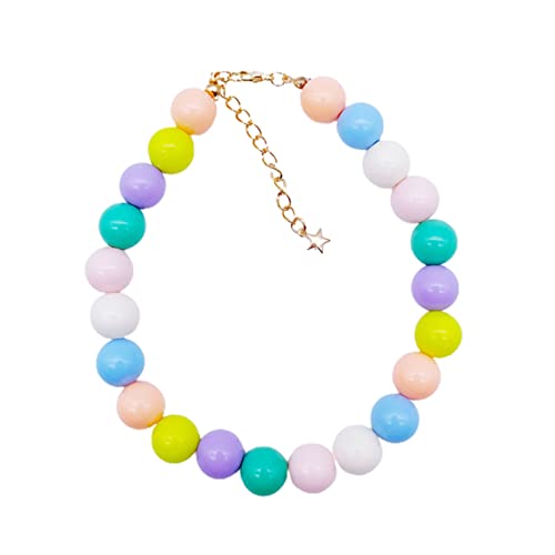 Katzen-Halskette, attraktiv, leicht, Kunststoff, bunte Perlen, Katzenhalsband für den Alltag, Katzen-Halskette von Leadthin