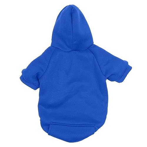 Leadthin Gemütlicher Hunde-Kapuzenpullover mit Taschen, weich, warm, Kapuzen-Sweatshirt für Hunde, Katzen, Zwei-Bein-Design, gemütlich, bequem, Haustierzubehör für Hunde, Blau, Größe S von Leadthin