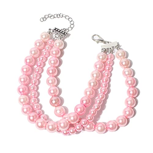 Leadthin Haustier-Halsband, Kunstperlen, Zubehör, Verkleidung, Rosa, modische Hundehalskette, Schlaufe für Festival, Hundehalsband Leadthin Haustier-Halsband, Kunstperlen, Zubehör, Verkleidung, Rosa, modische Hundehalskette, Schlaufe für Festival, Hundehalsband von Leadthin