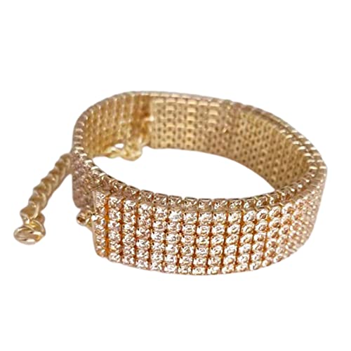 Leadthin Haustier-Hundehalsband, 6 Reihen Strass, Verkleidung, farbecht, modisch, Kupfer, Hunde, Kätzchen, Halskette für Festival, Haustier-Halskette Leadthin Haustier-Hundehalsband, 6 Reihen Strass, Verkleidung, farbecht, modisch, Kupfer, Hunde, Kätzchen, Halskette für Festival, Haustier-Halskette von Leadthin