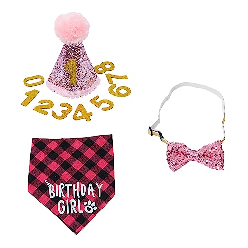 Leadthin Haustier-Lätzchen, feine Verarbeitung, Hunde-Schal, Halsband, Hut-Set, Hunde-Geburtstagsanzug, praktisch Rosa Leadthin Haustier-Lätzchen, feine Verarbeitung, Hunde-Schal, Halsband, Hut-Set, Hunde-Geburtstagsanzug, praktisch Rosa von Leadthin