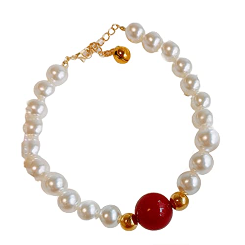 Leadthin Haustierhalsband Kunstperlen Dekor Dekorative Anti-Verblassen Katze Hunde Prinzessin Halsband Halskette mit Glocke für Weihnachten Haustier Halsband Leadthin Haustierhalsband Kunstperlen Dekor Dekorative Anti-Verblassen Katze Hunde Prinzessin Halsband Halskette mit Glocke für Weihnachten Haustier Halsband von Leadthin