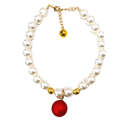 Leadthin Haustierhalsband Kunstperlen Dekor Dekorative Anti-Verblassen Katze Hunde Prinzessin Halsband Halskette mit Glocke für Weihnachten Haustier Halsband Leadthin Haustierhalsband Kunstperlen Dekor Dekorative Anti-Verblassen Katze Hunde Prinzessin Halsband Halskette mit Glocke für Weihnachten Haustier Halsband von Leadthin