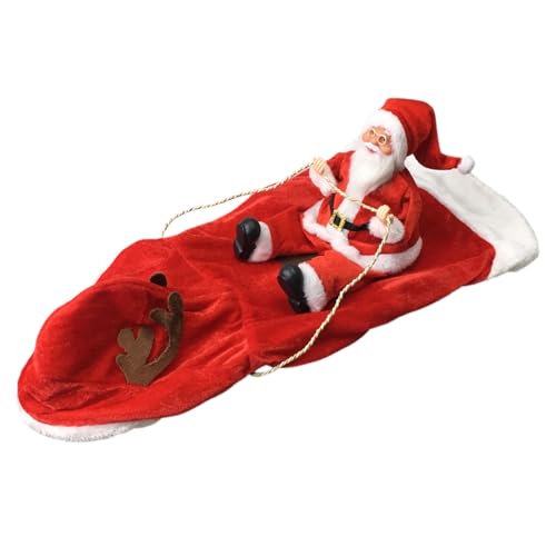 Leadthin Haustierkostüm, Weihnachten, laufender Weihnachtsmann, reitet auf warmem kariertem Mantel mit Kapuze für Hunde und Katzen, Rot, Größe 2XL von Leadthin