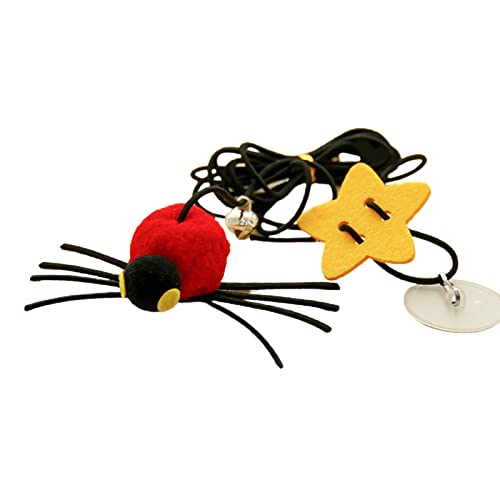 Leadthin Katze Hängespielzeug Elastisches Seil Weich Reißfest Zarte Glocke Linderung Stress Filztuch Schaukel Hängende Tür Lustige Katze Stick für von Leadthin