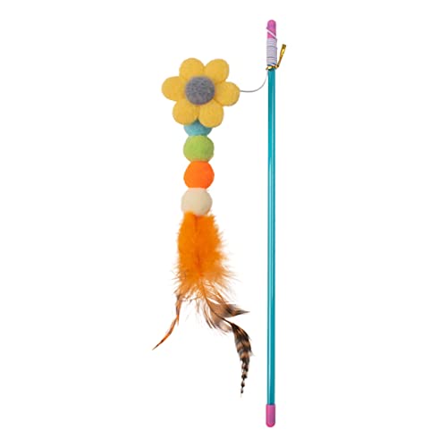 Leadthin Katzen-Teaser, kratzfest, bissfest, biegfest, fusselfrei, bruchsicher, Blumenhaar, lange Stange, Katze von Leadthin
