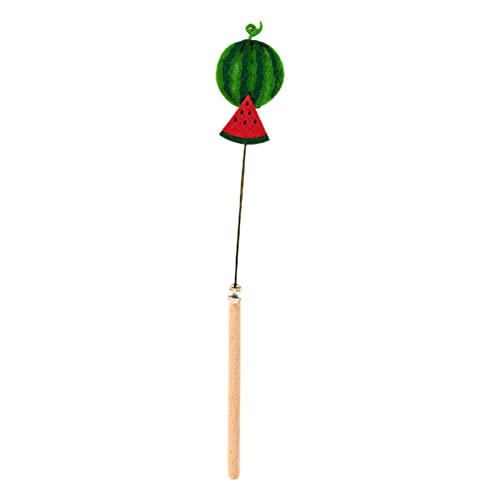 Leadthin Katzen-Teaser-Zauberstab, knackige Glocke, interaktive lustige Wassermelone, Omelette, Sakura, Kätzchen, Teaser, Spielzeug, Haustierzubehör, Kätzchen-Teaser-Stick von Leadthin