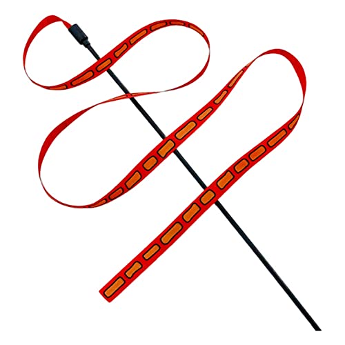 Leadthin Katzenspielzeug, bissfest, Stoffstreifen, lange Stange, lustig, interaktiv, helle Farbe, Stressabbau, Kätzchen, Teaser, Spielzeug für Haustiere von Leadthin