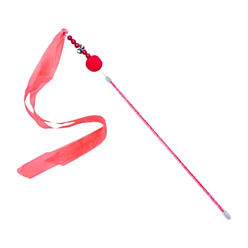 Leadthin Katzenspielzeug Exquisiter bequemer Griff Leicht Haustier Katze Kätzchen Band Teaser Stick Spielzeug Haustier Zubehör Katzen Zauberstab Spielzeug von Leadthin