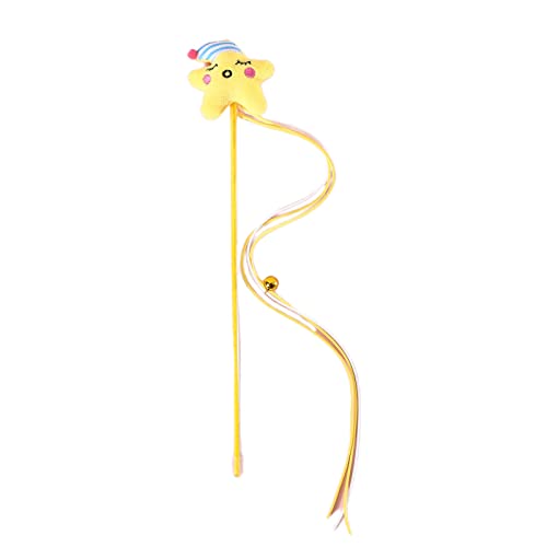 Leadthin Katzenspielzeug Kreative Kratzfeste Glocke Haustier Katze Kätzchen Plüsch Mond Quasten Teaser Stick Spielzeug Haustier Zubehör Katze Teaser von Leadthin