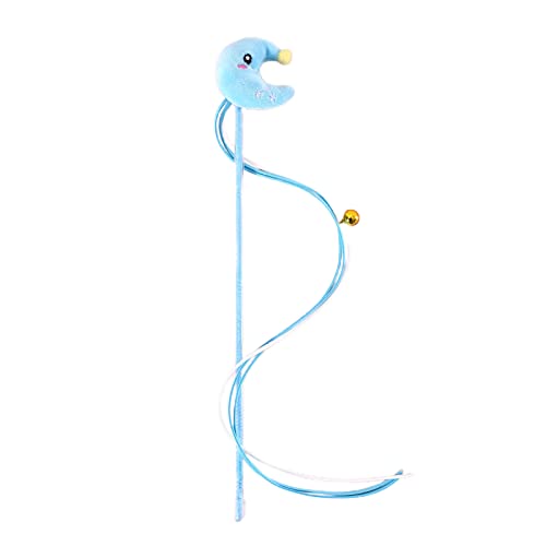 Leadthin Katzenspielzeug Kreative Kratzfeste Glocke Haustier Katze Kätzchen Plüsch Mond Quasten Teaser Stick Spielzeug Haustier Zubehör Katze Teaser von Leadthin