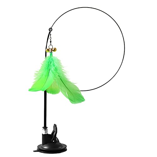 Leadthin Katzenstock-Spielzeug, abnehmbar, lindert Langeweile, leicht, leistungsstarker Saugnapf, Handspielzeug, Haustierprodukt, Katzenfederspielzeug von Leadthin