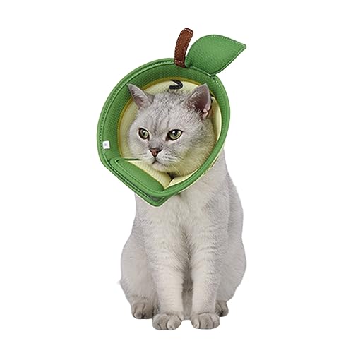 Leadthin Skin Issue Pet Cone Collar Soft Comfortable Cat Recovery Adjustable Size After Surgery Protection Supplies Rash Green S von Leadthin