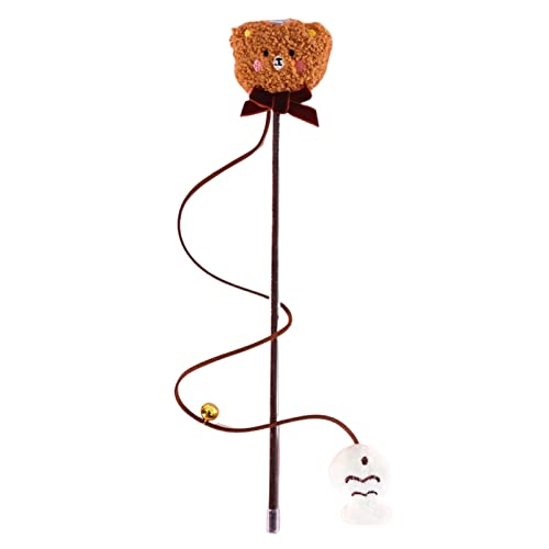 Leadthin Trainingsstab für Haustiere, Cartoon-Form, bezauberndes Aussehen mit Schleife, langem Griff, Glocken-Design, lindert Langeweile, ultraleicht, lustiges Haustier von Leadthin
