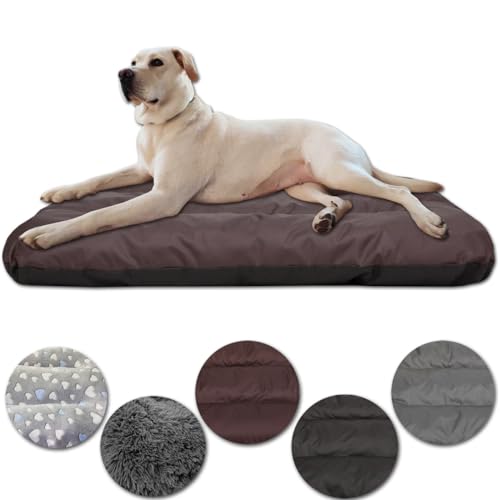 Leanbe Hundebett Hundekissen Hundematratze Ruheplatz Hunde Matratze (Braun Oxford, M:90x60x8cm) von Leanbe