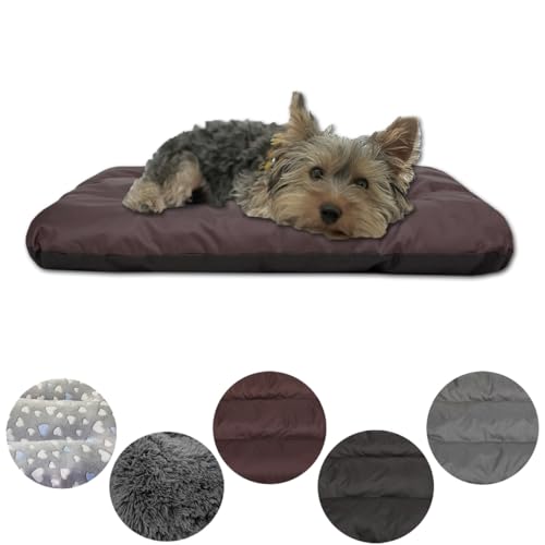 Leanbe Hundebett Hundekissen Hundematratze Ruheplatz Hunde Matratze (Braun Oxford, S:60x50x6cm) von Leanbe