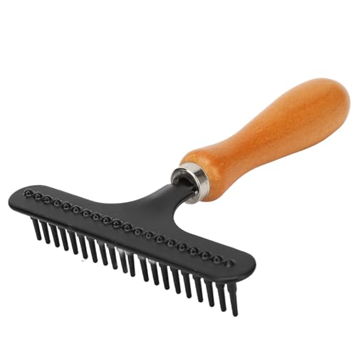Leapiture Haustierpinsel Handheld Katze Pflege Rake Holzgriff Haustier Haar Deshedding Entwirrungstin für Katzen Hunde von Leapiture