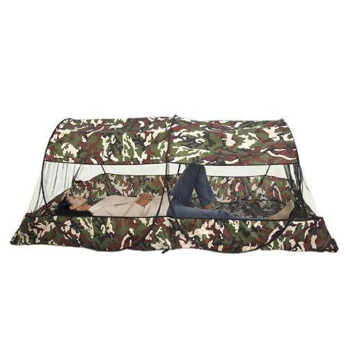 Camping Mesh Zeltnetz, Popup Screen Zelt, Outdoor Mesh Net Zelte mit Tragetasche, Leichtes Schlafnetz, Multifunktionales Mesh-Screen-Zeltnetz für Bett, Terrasse, Camping, Reisen von LearnLyrics