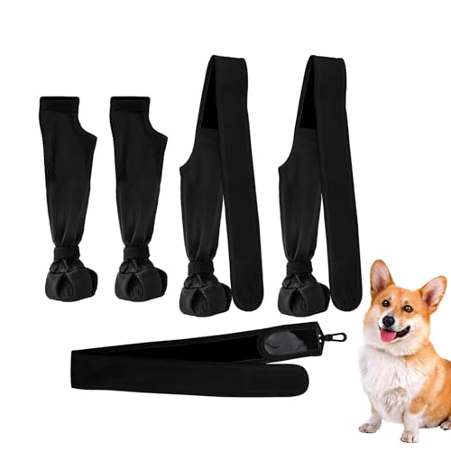 Hunde Strapsstiefel - Wasserdichte Pfotenschutz, Hund Winterstiefel | Verstellbare Weiche Hundeschuhe mit Rutschfesten Sohlen, Bequeme Haustierschuhe Mittlere Hundeschuhe für nasses von LearnLyrics