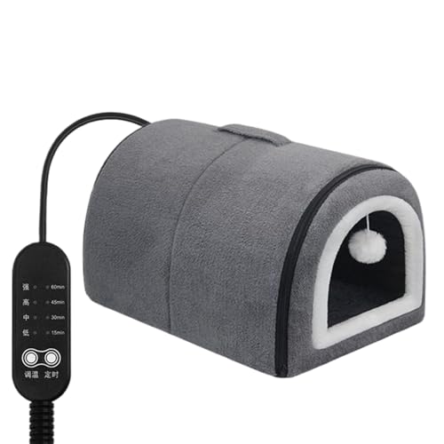 Hundebett Mit Dach - Beheiztes Haustiernest, Geschlossener Schutz | Abnehmbares Isoliertes Kissenhaus, Einstellbare Temperatur Gemütliche Ruhehöhle Mit Innenschlafzimmer -Setup Für Kätzchenpapiermediu Hundebett Mit Dach - Beheiztes Haustiernest, Geschlossener Schutz | Abnehmbares Isoliertes Kissenhaus, Einstellbare Temperatur Gemütliche Ruhehöhle Mit Innenschlafzimmer -Setup Für Kätzchenpapiermediu von LearnLyrics