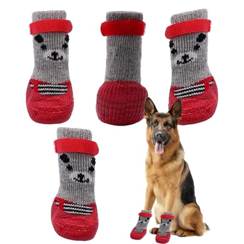 Hundepfotenschuhe, Winter, rutschfeste Hundeschuhe, Haustierbedarf, atmungsaktive Hundestiefel, verstellbarer Riemen, Pfotenschutz für Outdoor-Spaziergänge, Indoor-Hartböden von LearnLyrics
