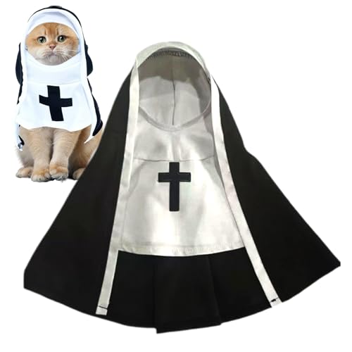 Hunderolle -Spielkostüme | Halloween -Verkleidung für Hunde, lustige Nonne und Cosplay -Kostüm | Schwester -Outfit für Haustier, süße Verkleidung für kleine Hunde und Katzen von LearnLyrics
