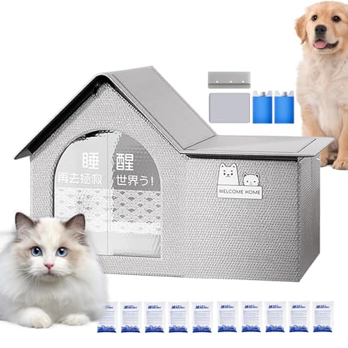 Katzenhaus für den Außenbereich | Rostfreie Hütte mit natürlicher Frische, wasserdicht und groß für Hunde und Katzen, Schutz für den Außenbereich Katzenhaus für den Außenbereich | Rostfreie Hütte mit natürlicher Frische, wasserdicht und groß für Hunde und Katzen, Schutz für den Außenbereich von LearnLyrics