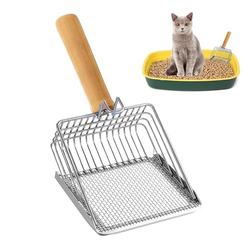 Katzenstreuschaufel, Kätzchen-Kotschaufel mit ergonomischem Griff, Antihaft-Siebschaufel, einfache Reinigung, Kotheber mit Holzgriff für den Innenbereich Katzenstreuschaufel, Kätzchen-Kotschaufel mit ergonomischem Griff, Antihaft-Siebschaufel, einfache Reinigung, Kotheber mit Holzgriff für den Innenbereich von LearnLyrics