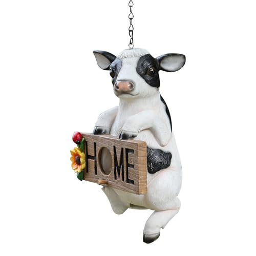 LearnLyrics Harz-Vogelhaus für draußen, Garten-Vogelhaus,Hängendes Vogelhaus, Kunstharz, Kuh-Vogelhaus | Handgefertigte Vogelhäuschen aus Kuhharz für den Außenbereich, dekorative niedliche LearnLyrics Harz-Vogelhaus für draußen, Garten-Vogelhaus,Hängendes Vogelhaus, Kunstharz, Kuh-Vogelhaus | Handgefertigte Vogelhäuschen aus Kuhharz für den Außenbereich, dekorative niedliche von LearnLyrics