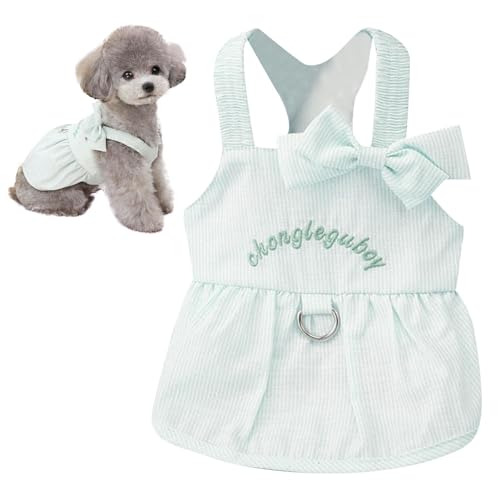 Hunde-Sommerkleid, gestreiftes Hundekleid - Hündchen-Prinzessin-Kleider - Gestreifte Hunde-Outfits mit Kordelzug, Schnalle und Schleife für die Feiertagsparty Hunde-Sommerkleid, gestreiftes Hundekleid - Hündchen-Prinzessin-Kleider - Gestreifte Hunde-Outfits mit Kordelzug, Schnalle und Schleife für die Feiertagsparty von LearnLyrics